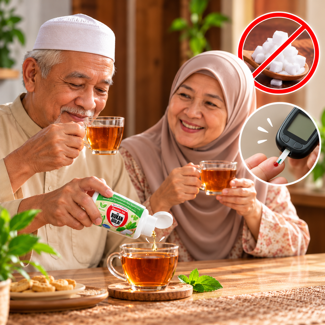 Warga emas minum teh